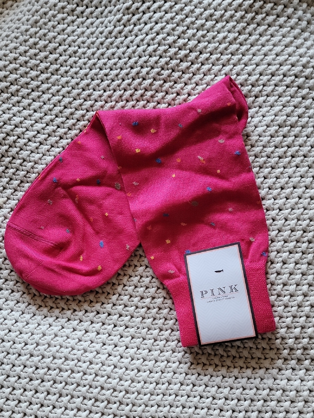 NWT Thomas Pink Men's Medium Sock H251 Jackson Sock To Fit Shoes 6-7 Or 40-41